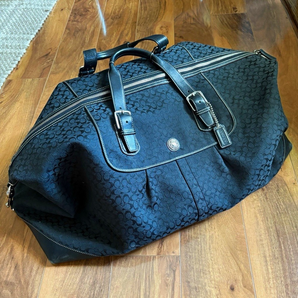 Coach Voyage Cabin Duffle Bag Black Y2K Preowned F77115 *Missing Strap
